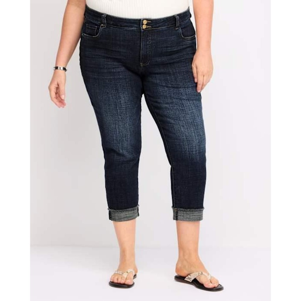 Kut from the Kloth Jeans Womens 18W NWT Amy Crop Straight Leg Showcase Dark Wash